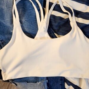 Fabletics Cream Sports Bra
